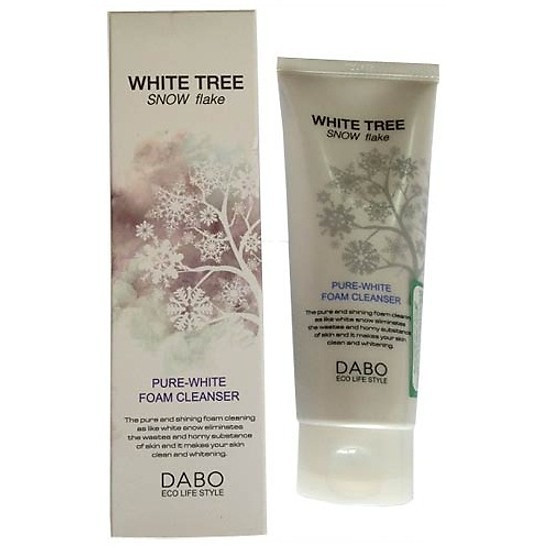 Отбеливающая пенка для умывания DABO White Tree Snow Flake foam Cleanser (Korea original) (7300)
